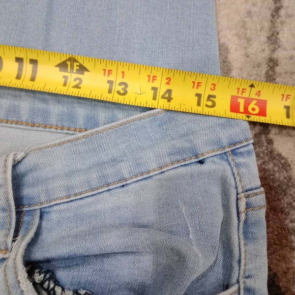 Luna Nora Light Wash Skinny Patch Jeans Size 16 Slimming Denim High Waist - Picture 13 of 15